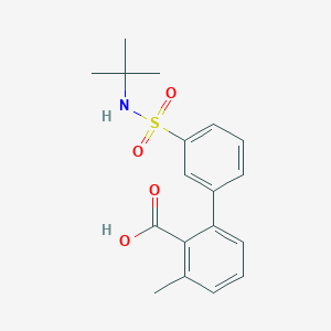 molecular formula C18H21NO4S B6412986 2-(3-t-Butylsulfamoylphenyl)-6-methylbenzoic acid, 95% CAS No. 1261969-74-7