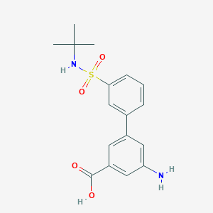 molecular formula C17H20N2O4S B6413023 3-Amino-5-(3-t-butylsulfamoylphenyl)benzoic acid, 95% CAS No. 1261916-68-0