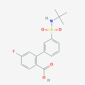 molecular formula C17H18FNO4S B6413029 2-(3-t-Butylsulfamoylphenyl)-4-fluorobenzoic acid, 95% CAS No. 1262007-57-7