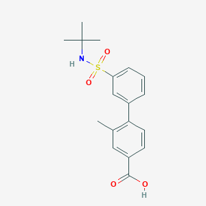 molecular formula C18H21NO4S B6413040 4-(3-t-Butylsulfamoylphenyl)-3-methylbenzoic acid, 95% CAS No. 1261990-41-3