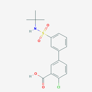 molecular formula C17H18ClNO4S B6413075 5-(3-t-Butylsulfamoylphenyl)-2-chlorobenzoic acid, 95% CAS No. 1261969-82-7