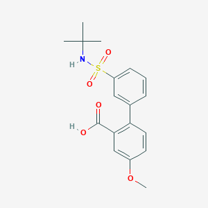molecular formula C18H21NO5S B6413079 2-(3-t-Butylsulfamoylphenyl)-5-methoxybenzoic acid, 95% CAS No. 1261916-81-7
