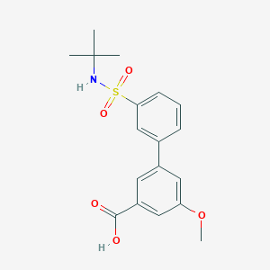 molecular formula C18H21NO5S B6413083 3-(3-t-Butylsulfamoylphenyl)-5-methoxybenzoic acid, 95% CAS No. 1261916-16-8