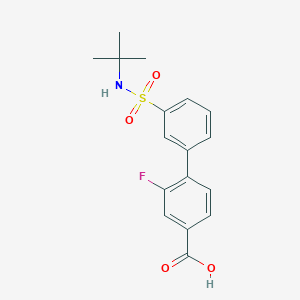 molecular formula C17H18FNO4S B6413084 4-(3-t-Butylsulfamoylphenyl)-3-fluorobenzoic acid, 95% CAS No. 1261997-44-7