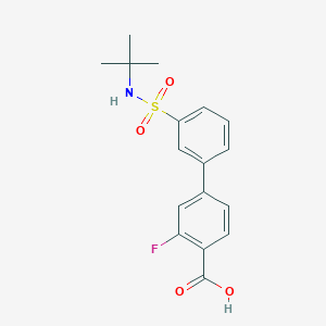 molecular formula C17H18FNO4S B6413089 4-(3-t-Butylsulfamoylphenyl)-2-fluorobenzoic acid, 95% CAS No. 1261899-59-5