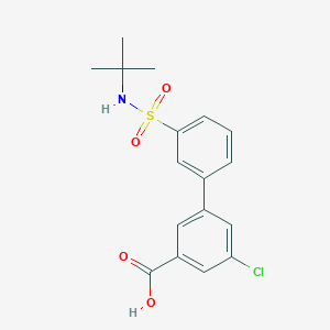 molecular formula C17H18ClNO4S B6413100 3-(3-t-Butylsulfamoylphenyl)-5-chlorobenzoic acid, 95% CAS No. 1261941-34-7