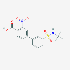molecular formula C17H18N2O6S B6413103 4-(3-t-Butylsulfamoylphenyl)-2-nitrobenzoic acid, 95% CAS No. 1261916-92-0