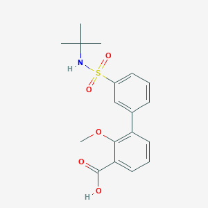 molecular formula C18H21NO5S B6413107 3-(3-t-Butylsulfamoylphenyl)-2-methoxybenzoic acid, 95% CAS No. 1261916-78-2