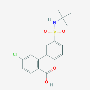 molecular formula C17H18ClNO4S B6413115 2-(3-t-Butylsulfamoylphenyl)-4-chlorobenzoic acid, 95% CAS No. 1261997-56-1