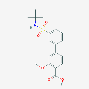 molecular formula C18H21NO5S B6413120 4-(3-t-Butylsulfamoylphenyl)-2-methoxybenzoic acid, 95% CAS No. 1261997-48-1