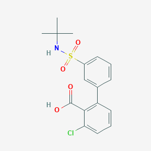 molecular formula C17H18ClNO4S B6413134 2-(3-t-Butylsulfamoylphenyl)-6-chlorobenzoic acid, 95% CAS No. 1261916-22-6