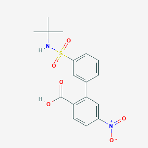 molecular formula C17H18N2O6S B6413135 2-(3-t-Butylsulfamoylphenyl)-4-nitrobenzoic acid, 95% CAS No. 1261981-98-9