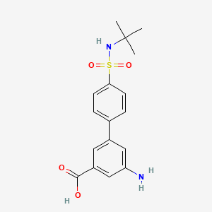 molecular formula C17H20N2O4S B6413142 3-Amino-5-(4-t-butylsulfamoylphenyl)benzoic acid, 95% CAS No. 1261941-45-0
