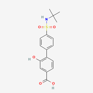 molecular formula C17H19NO5S B6413150 4-(4-t-Butylsulfamoylphenyl)-3-hydroxybenzoic acid, 95% CAS No. 1261894-49-8