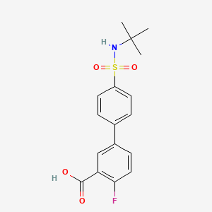 molecular formula C17H18FNO4S B6413162 5-(4-t-Butylsulfamoylphenyl)-2-fluorobenzoic acid, 95% CAS No. 1261972-37-5