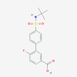 molecular formula C17H18FNO4S B6413192 3-(4-t-Butylsulfamoylphenyl)-4-fluorobenzoic acid, 95% CAS No. 1261972-27-3