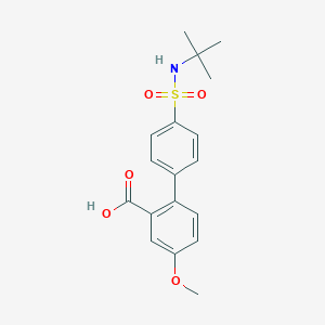 molecular formula C18H21NO5S B6413193 2-(4-t-Butylsulfamoylphenyl)-5-methoxybenzoic acid, 95% CAS No. 1261894-52-3