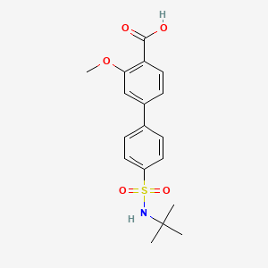 molecular formula C18H21NO5S B6413195 4-(4-t-Butylsulfamoylphenyl)-2-methoxybenzoic acid, 95% CAS No. 1261969-95-2