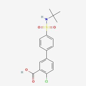 molecular formula C17H18ClNO4S B6413198 5-(4-t-Butylsulfamoylphenyl)-2-chlorobenzoic acid, 95% CAS No. 1261917-03-6