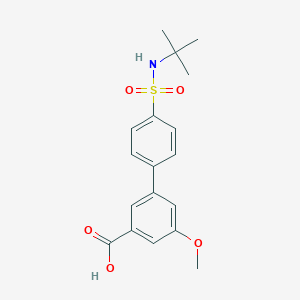 molecular formula C18H21NO5S B6413217 3-(4-t-Butylsulfamoylphenyl)-5-methoxybenzoic acid, 95% CAS No. 1262008-32-1