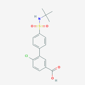 molecular formula C17H18ClNO4S B6413237 3-(4-t-Butylsulfamoylphenyl)-4-chlorobenzoic acid, 95% CAS No. 1261899-70-0