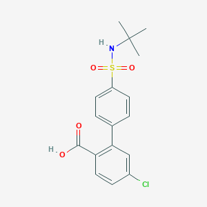 molecular formula C17H18ClNO4S B6413244 2-(4-t-Butylsulfamoylphenyl)-4-chlorobenzoic acid, 95% CAS No. 1261969-98-5