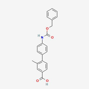 molecular formula C22H19NO4 B6413387 4-(4-Cbz-Aminopheny)-3-methylbenzoic acid, 95% CAS No. 1261941-91-6