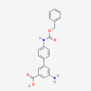 molecular formula C21H18N2O4 B6413394 3-Amino-5-(4-Cbz-aminopheny)benzoic acid, 95% CAS No. 1261933-88-3