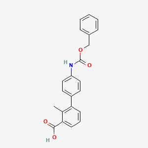 molecular formula C22H19NO4 B6413396 3-(4-Cbz-Aminopheny)-2-methylbenzoic acid, 95% CAS No. 1262008-76-3