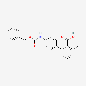 molecular formula C22H19NO4 B6413418 2-(4-Cbz-Aminopheny)-6-methylbenzoic acid, 95% CAS No. 1261961-25-4