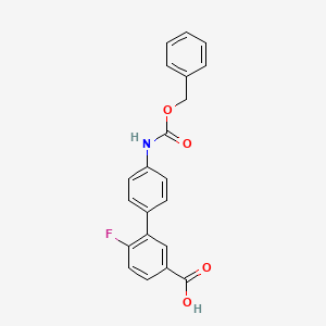 molecular formula C21H16FNO4 B6413423 3-(4-Cbz-Aminopheny)-4-fluorobenzoic acid, 95% CAS No. 1261907-76-9