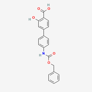 molecular formula C21H17NO5 B6413434 4-(4-Cbz-Aminopheny)-2-hydroxybenzoic acid, 95% CAS No. 1261907-73-6