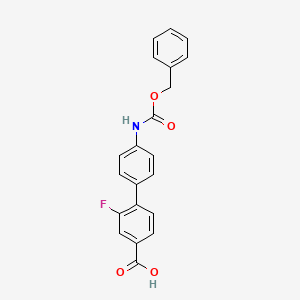 molecular formula C21H16FNO4 B6413435 4-(4-Cbz-Aminopheny)-3-fluorobenzoic acid, 95% CAS No. 1261990-80-0