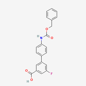 molecular formula C21H16FNO4 B6413442 3-(4-Cbz-Aminopheny)-5-fluorobenzoic acid, 95% CAS No. 1261934-05-7