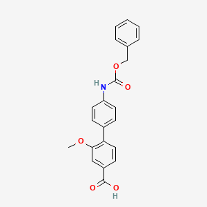 molecular formula C22H19NO5 B6413450 4-(4-Cbz-Aminopheny)-3-methoxybenzoic acid, 95% CAS No. 1261894-74-9