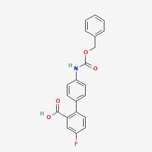 molecular formula C21H16FNO4 B6413458 2-(4-Cbz-Aminopheny)-5-fluorobenzoic acid, 95% CAS No. 1261933-95-2