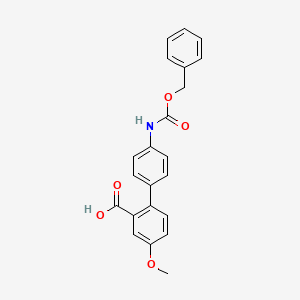molecular formula C22H19NO5 B6413465 2-(4-Cbz-Aminopheny)-5-methoxybenzoic acid, 95% CAS No. 1261982-20-0