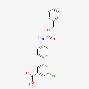 molecular formula C21H16ClNO4 B6413471 3-(4-Cbz-Aminopheny)-5-chlorobenzoic acid, 95% CAS No. 1261934-20-6