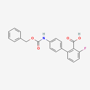 molecular formula C21H16FNO4 B6413484 2-(4-Cbz-Aminopheny)-6-fluorobenzoic acid, 95% CAS No. 1261990-91-3