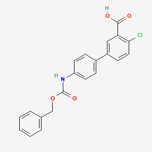 molecular formula C21H16ClNO4 B6413491 5-(4-Cbz-Aminopheny)-2-chlorobenzoic acid, 95% CAS No. 1261894-77-2