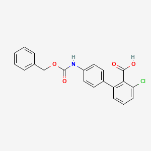 molecular formula C21H16ClNO4 B6413498 2-(4-Cbz-Aminopheny)-6-chlorobenzoic acid, 95% CAS No. 1261982-23-3