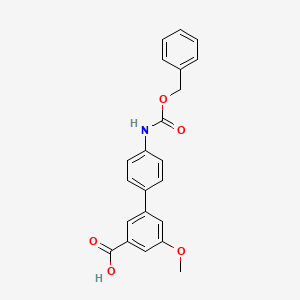 molecular formula C22H19NO5 B6413502 3-(4-Cbz-Aminopheny)-5-methoxybenzoic acid, 95% CAS No. 1261934-11-5