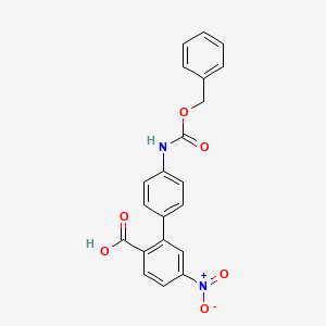 molecular formula C21H16N2O6 B6413504 2-(4-Cbz-Aminopheny)-4-nitrobenzoic acid, 95% CAS No. 1261907-83-8