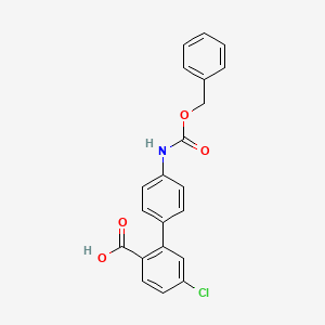 molecular formula C21H16ClNO4 B6413506 2-(4-Cbz-Aminopheny)-4-chlorobenzoic acid, 95% CAS No. 1261942-18-0