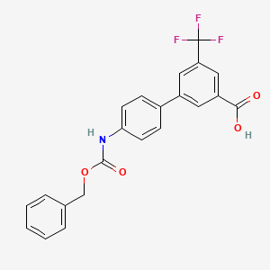 molecular formula C22H16F3NO4 B6413511 3-(4-Cbz-Aminopheny)-5-trifluoromethylbenzoic acid, 95% CAS No. 1261903-96-1