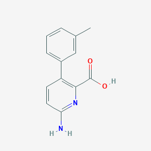 molecular formula C13H12N2O2 B6413534 6-Amino-3-(3-methylphenyl)picolinic acid, 95% CAS No. 1261899-84-6