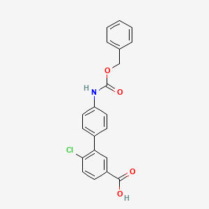 molecular formula C21H16ClNO4 B6413537 3-(4-Cbz-Aminopheny)-4-chlorobenzoic acid, 95% CAS No. 1261982-28-8