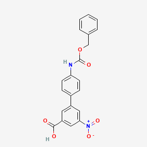 molecular formula C21H16N2O6 B6413545 3-(4-Cbz-Aminopheny)-5-nitrobenzoic acid, 95% CAS No. 1261917-41-2