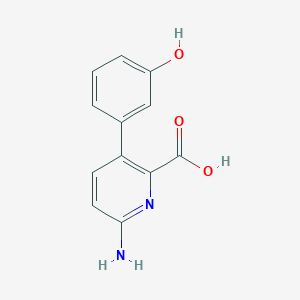 molecular formula C12H10N2O3 B6413562 6-Amino-3-(3-hydroxyphenyl)picolinic acid, 95% CAS No. 1258618-10-8