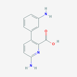 molecular formula C12H11N3O2 B6413574 6-Amino-3-(3-aminophenyl)picolinic acid, 95% CAS No. 1261942-59-9